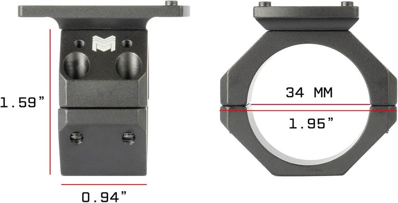 Monstrum Low Profile Piggyback Red Dot Ring Mount for Rifle Scopes | Picatinny - Image 3